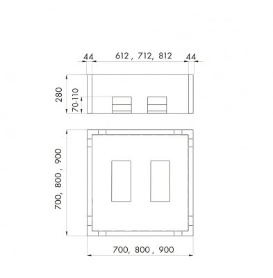 Nośnik styropianowy do brodzika stalowego kwadratowego 70x70x28cm Schedpol 2.012